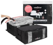 Tekstylne pojemniki do przechowywania ubrań zestaw 2 szt. próżniowe/usztywniane 65x45x27 cm Black Edition – Compactor