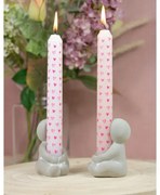 Zestaw 2 kamionkowych świeczników IDEAS 4 SEASONS, różowy