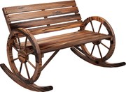 Outsunny Rustykalna Huśtawka Ogrodowa z Drewna - Wypalana, 105x88x74cm - Relaks na Świeżym Powietrzu