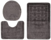 Szary stylowy komplet dywaników do łazienki w kratę C1-K54
