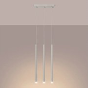 Lampa wisząca nowoczesny Brill, stal - 3 źródło światła 3000K - L.30 x H.94 cm - beżowy