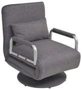 Ciemnoszary fotel z funkcją spania Z6-K20