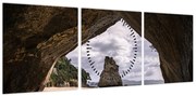 Obraz z jaskini, Nowa Zelandia (z zegarem) (90x30 cm)