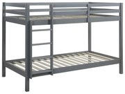 Łóżko piętrowe ANICET II – 2 × 90 × 190 cm – lite drewno sosnowe – kolor szary