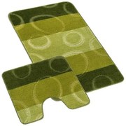 Bellatex Zestaw dywaników łazienkowych Bany z wycięciem Elipsa zielony, 60 x 100 cm, 60 x 50 cm