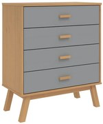 Komoda na nóżkach z szufladami brązowy + szary M4-B93