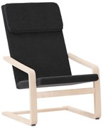 Czarny tapicerowany fotel wypoczynkowy H1-B81