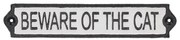 Żeliwna tabliczka 26x5 cm Beware of the Cat – Esschert Design
