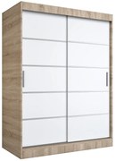 Szafa przesuwna dąb sonoma + biały 150 cm D6-B53
