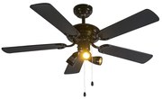 Wentylator sufitowy z lampą czarny - Mistral 42 Oswietlenie wewnetrzne