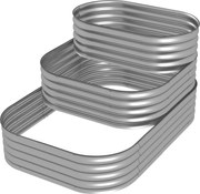 Outsunny Skrzynka ogrodowa schodkowa na kwiaty na zewnątrz, 3 poziomy, 158 cm x 109 cm x 82 cm, Srebrny