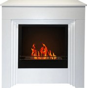 Biokominek stojący BELLINI z białego drewna, wyprodukowany we Włoszech, dł. 96 x gł. 35 x wys. 96