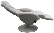 OPTIMA Fotel wypoczynkowy Recliner popielaty Eco skóra rozkładany