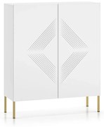 Komoda wysoka KLARA 100 2D biały mat ML MEBLE