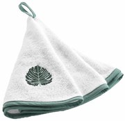 Biało-zielony bawełniany ręcznik frotte 60 cm Ardenia – douceur d'intérieur