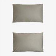 Zestaw 2 Poszewek Na Poduszki Sampras Z Satyny O Gęstości 300 Nici Awokado & 50 X 75 Cm - Sklum