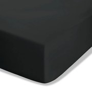 Czarne prześcieradło z perkalu z gumką 150x200 cm Easy Iron Percale – Catherine Lansfield