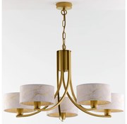 Jupiter 2097 - Żyrandol na łańcuchu ARTHUR 5xE27/15W/230V biały/złoty/dekor marmuru