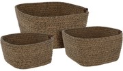 Kosze do przechowywania, plecione z bawełny, 3 sztuki