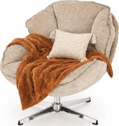 Beżowy fotel wypoczynkowy z funkcją obracania K6-Z26