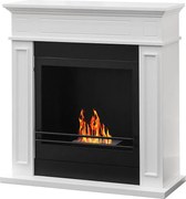 Kominek bioetanolowy JEFFERSON, stojący biokominek, biały, dł. 89,5 x wys. 90,5 x gł. 28