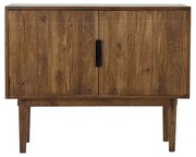 Ciemnobrązowa niska komoda z litego drewna 100x80 cm Bitika – Light &amp; Living