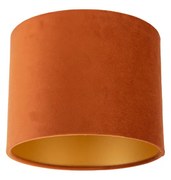 Pomarańczowy abażur z tkaniny ze złotym wnętrzem 18/18/14 Nowoczesny
