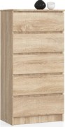 Komoda AKORD K60 Dąb Sonoma 60 cm 5 szuflad kolor Dąb Sonoma mat 60x40x121 cm