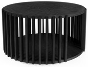 Czarny stolik z drewna dębowego Woodman Drum, ø 83 cm