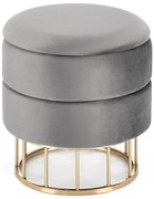 Taboret MINTY pr. 37 cm szary/złoty