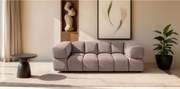 Sofa 3-osobowa ALVERO 3S z tkaniny bouclé w kolorze różowym 240 cm - Design, Pianka wysokoelastyczna, Premiumowa tkanina Puente