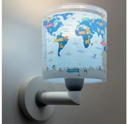 Dalber 40679 - Dziecięca lampa ścienna WORLD 1xE27/15W/230V niebieska