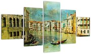 Obraz - Kanał wenecki i gondole (125x70 cm)