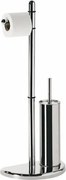 GEDY HI32 Hibiscus Stojak z uchwytem na papier toaletowy i szczotkę WC, srebrny