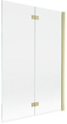Mexen Mist parawan nawannowy 2-skrzydłowy prawy 120 x 150 cm, transparent, złoty szczotkowany - 8A9-120-002-55-00-P
