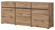 Komoda CROSS 3D3S 180cm dąb wotan/czarna HELVETIA