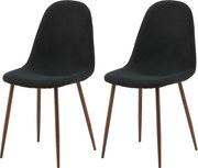 Zestaw 2 krzeseł jadalnianych Polar czarny i naturalny z nowoczesnym designem i miękkim tapicerowaniem