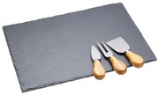 Zestaw noży do sera i łupkowej deski do krojenia Kitchen Craft, 35x25 cm
