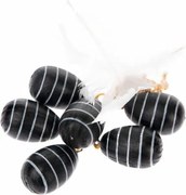 6-częściowy zestaw drewnianych wiszących jajek Stripy, 2,8 x 4 cm
