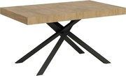 Stół rozkładany 140/224x80 cm Karida dąb naturalny nogi antracytowe