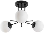 Czarna lampa sufitowa ze szklanym kloszem ø 15 cm Daisy – Opviq lights
