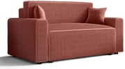 Łososiowa rozkładana sofa z pojemnikiem N0-S87