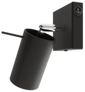 Kinkiet RING 1 czarny z włącznikiem SOLLUX  LIGHTING