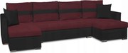 Narożnik Figo BIG rozkładany z funkcją spania Family Meble czarno bordowy
