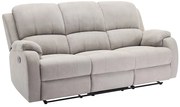 Kanapa 3-osobowa z funkcją relax z jasnoszarej mikrofibry - BRODY