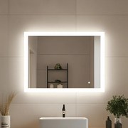 Prostokątne lustro do łazienki z oświetleniem LED 80x60\100x70\120x70\60x80\70x100\70x120 cm z Dual color, Włącznik dotykowy