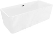 Mexen Nila wanna wolnostojąca ryflowana 170 x 75 cm, biała, przelew czarny - 52841708000-70