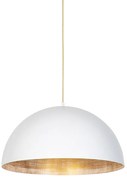 Industrialna lampa wisząca biała ze złotem 50 cm - Magna Eco