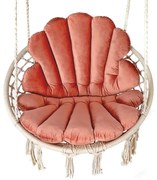 Wiszące krzesło do pokoju z poduszkami brudny róż D1-D08