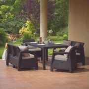 Zestaw mebli ogrodowych Corfu Fiesta brązowy KETER